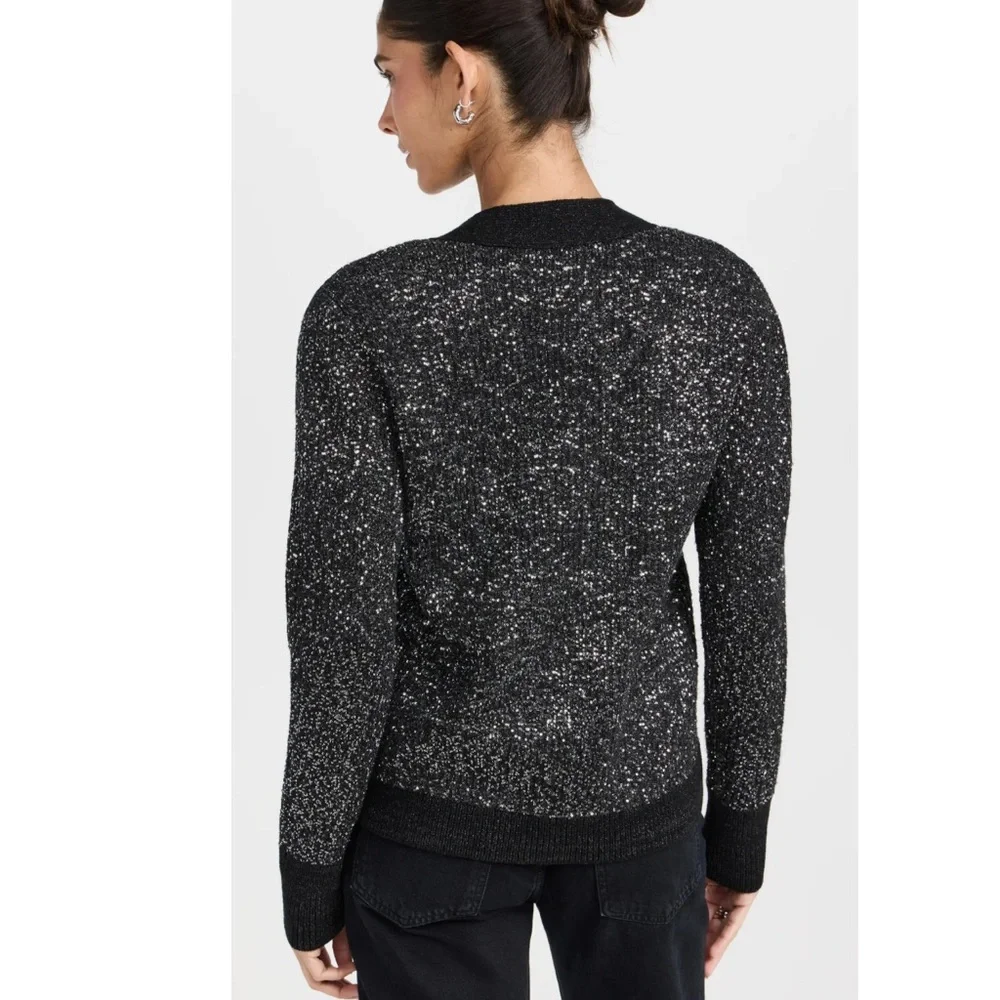 L'Agence Black Jinny Sequin Cardigan